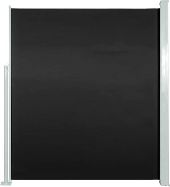 Furnicato Ausziehbare Seitenmarke aus Polyester mit Stahlrahmen, Schwarz, B: 500 cm, H: 100 cm - Bild 1
