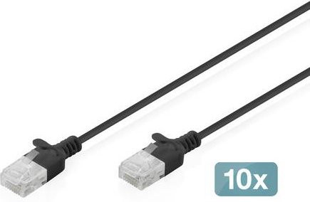 Digitus RJ45 Patchkabel CAT 6 U/UTP Ethernet LAN Kabel Schwarz 5m - Bild 1