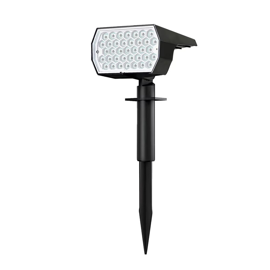 Solar RGB LED Außenstrahler mit 37 LEDs und Dämmerungssensor, IP65 wasserdichte Gartenbeleuchtung in Schwarz, Multicolor Farbwechsel für Garten, Hof und Terrasse - Bild 6