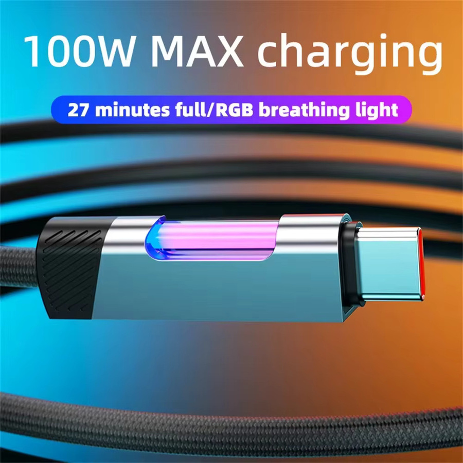 NNBILI USB Typ C zu USB C Datenkabel 100W 5A Schnellladekabel in Schwarz - Bild 2