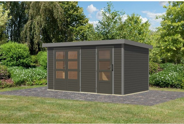 Karibu Gartenhaus Alfredo B in Terragrau/Graualuminium, B/T/H: 400 x 209 x 213 cm - Bild 1