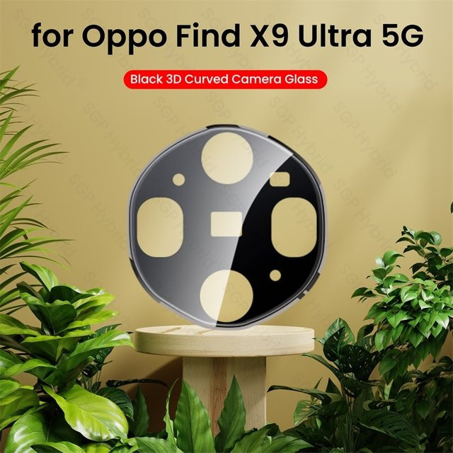 Oppo Find X9 Ultra 5G 3D Kameraschutzfolie aus gebogenem Glas mit 9H Härtegrad in Schwarz - Bild 1