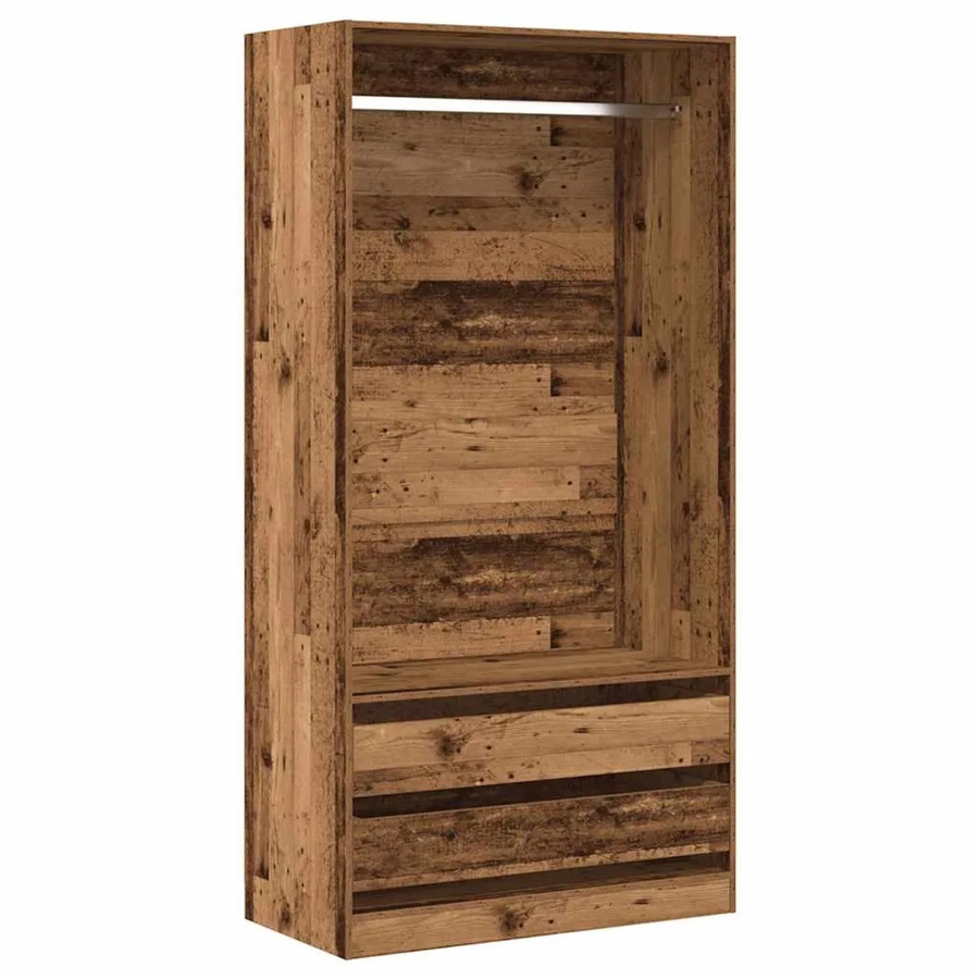 vidaXL Kleiderschrank Altholz-Optik in Braun aus Holzwerkstoff, B/T/H: 100 x 50 x 200 cm - Bild 2