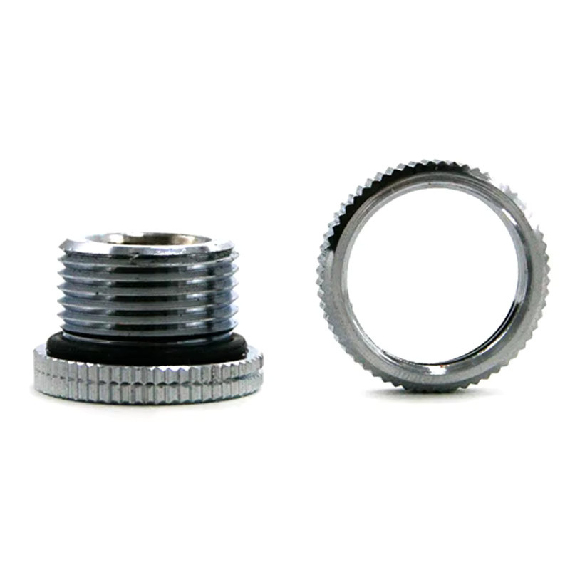 Flying Elephant G1/4'' Gewindeanschluss mit Kompressionsverschluss für Wasserkühlung in Schwarz und Silber, 16 mm Verschleißplatte, Ringöffnung 25 mm - Bild 1