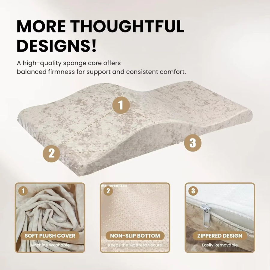 XMSJ Schaumstoff-Topper für Wimpernbett und Massagetisch, ergonomische Matratzenauflage in Beige und Braun - Bild 2