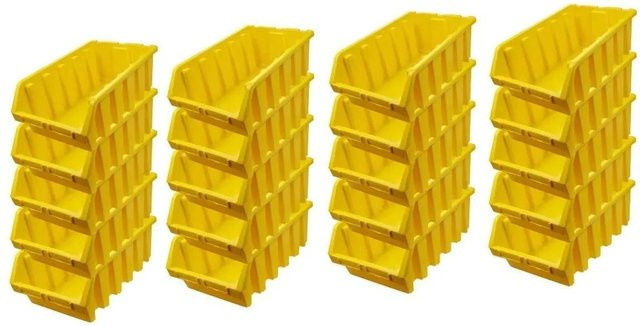 PROREGAL SuperSparSet mit 20 Sichtlagerboxen aus Polypropylen in Gelb, H x B x T: 18,7 x 33,3 x 50 cm - Bild 1