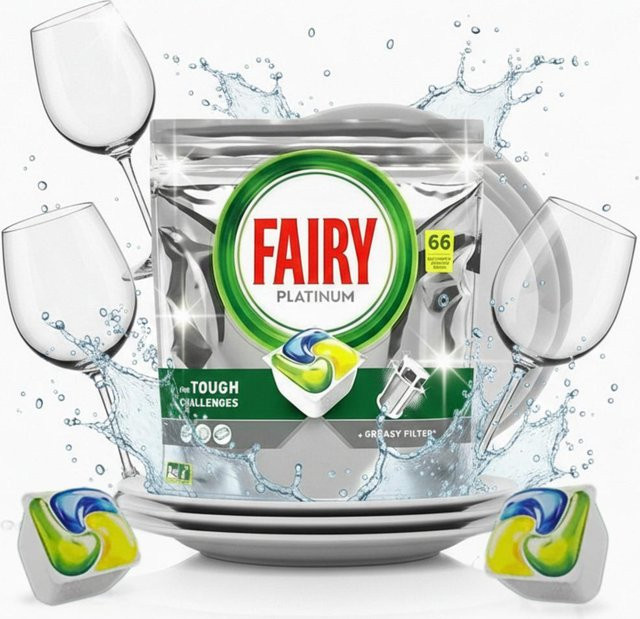Fairy Platinum All-in-One Spülmaschinentabs Zitrone, 66 Stück, Multicolor - Bild 1