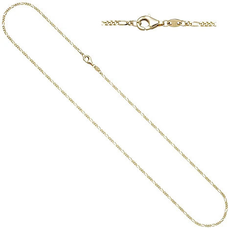 Colfem Figarokette 585 Gelbgold, diamantiert, 45 cm, Unisex - Bild 1