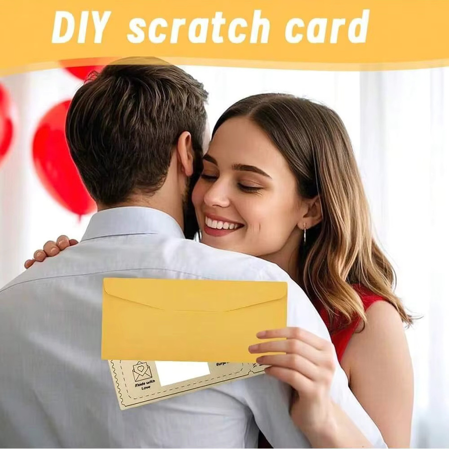 3er-Set Goldene Ticket Scratch Karten mit Umschlägen als Überraschungs-Geschenk für Erwachsene in Gold - Bild 4