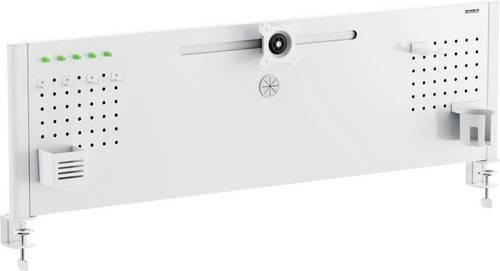 SpeaKa Professional Monitor-Tischhalterung SP-B25-02 mit Organizer Board für 1 Display in Weiß Matt - Bild 1