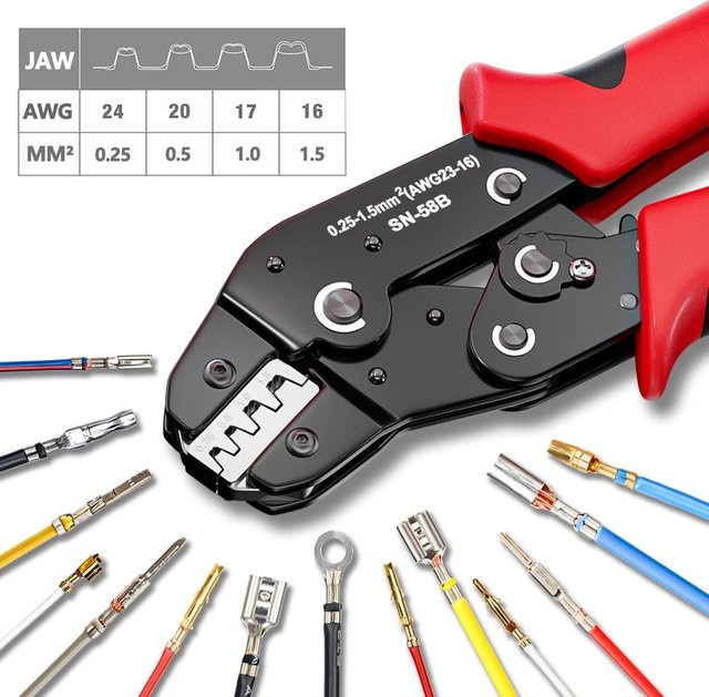 DuPont Terminals Crimpzange SN-58B Ratschencrimper für 24-16 AWG / 0,25-1,5 mm2 - Bild 1