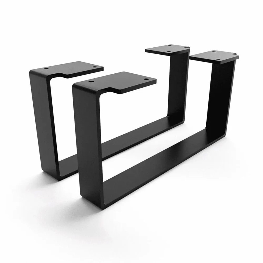 HEVVA Möbelfüße LUXEMBURG 2er Set Schwarz Höhe: 15 cm, Tiefe: 30 cm - Bild 2