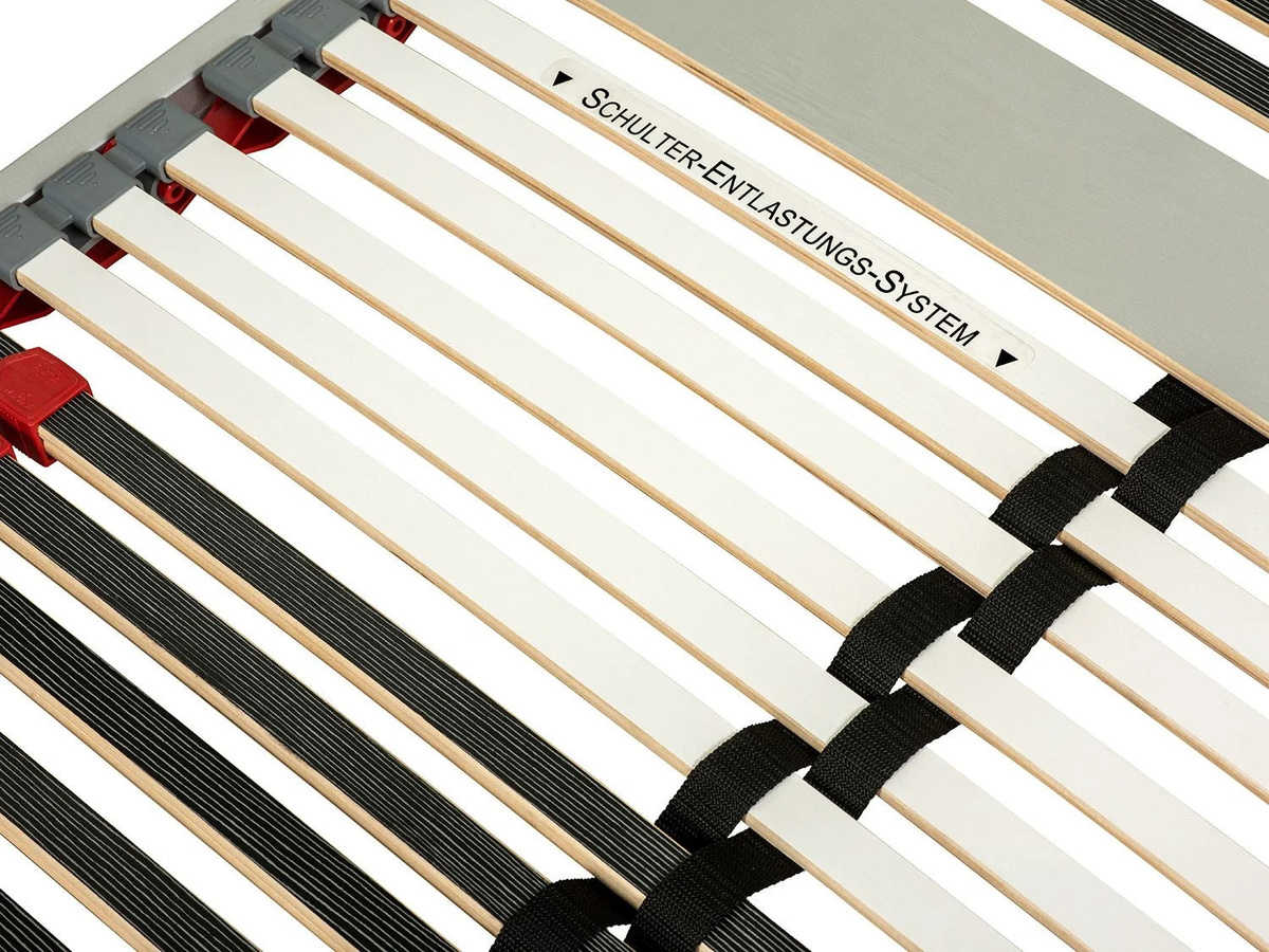 BECO 7-Zonen Luxus-Lattenrost Trio Powerflex mit 42 Leisten, Schulterabsenkung und verstellbarem Kopfteil, Farbe: Braun, B/T: 100 x 200 cm - Bild 2