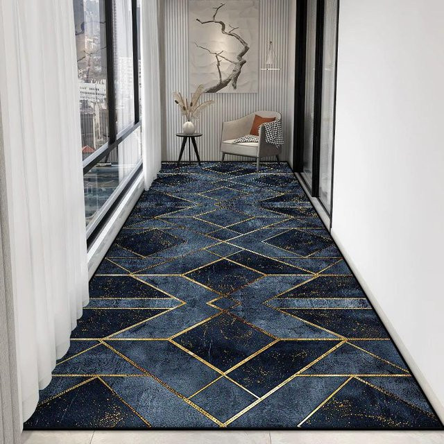 Karpetti Moderner Geometrischer Flur Teppich Rutschfester Läufer aus Polyester B/B: 90 x 200 cm - Bild 1