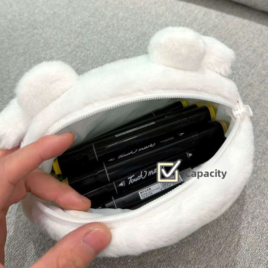 Bandai Plüschtasche Hachiware Usagi Niedrige Aufbewahrungstasche als Make-up Clutch oder Federmäppchen für Mädchen und Studenten - Bild 2