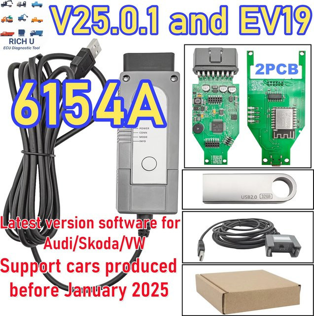 SKDOBD VAS6154A V25/E19 OBD2 Diagnose- und Programmierwerkzeug für VAG VW Audi in Rot - Bild 1