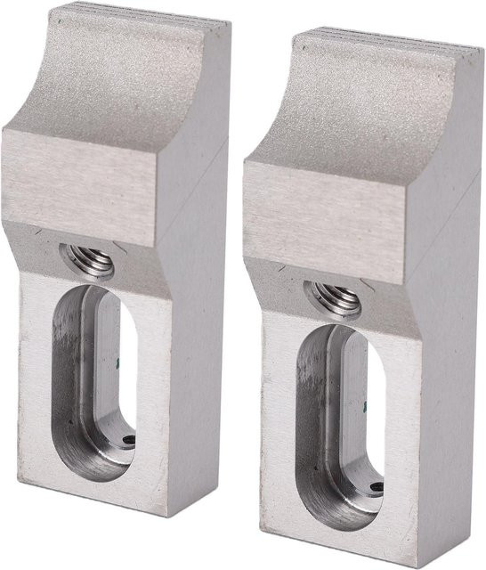 2 Stück Seitenspannzange S136H aus gehärtetem Werkzeugstahl in Silber für Fräs-CNC-Maschinen mit M8 Bogenbacken und Niedrigprofil zur Werkstückspannung - Bild 1