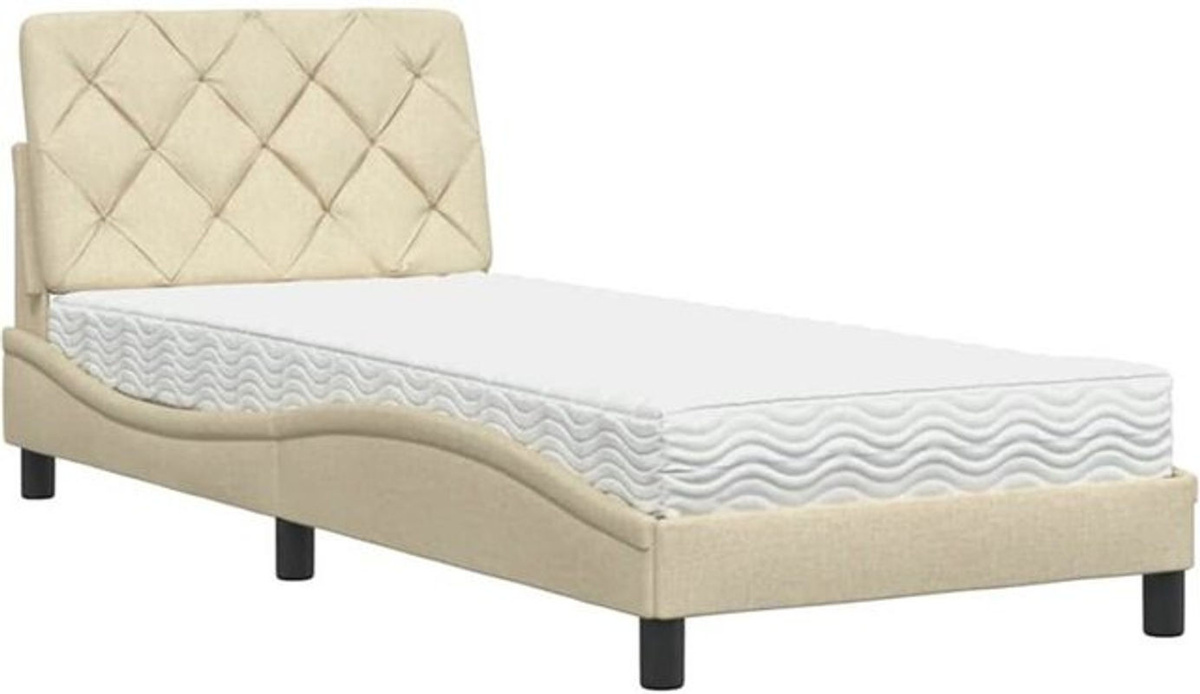 Polsterbett mit Matratze von vidaxl in Beige und Weiß aus Stoff, B/T: 80 x 200 cm - Bild 1