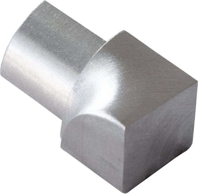 Dalsys Inneneck Fliesenschiene Viertelkreis aus Edelstahl gebürstet in Silber, 8mm - Bild 1