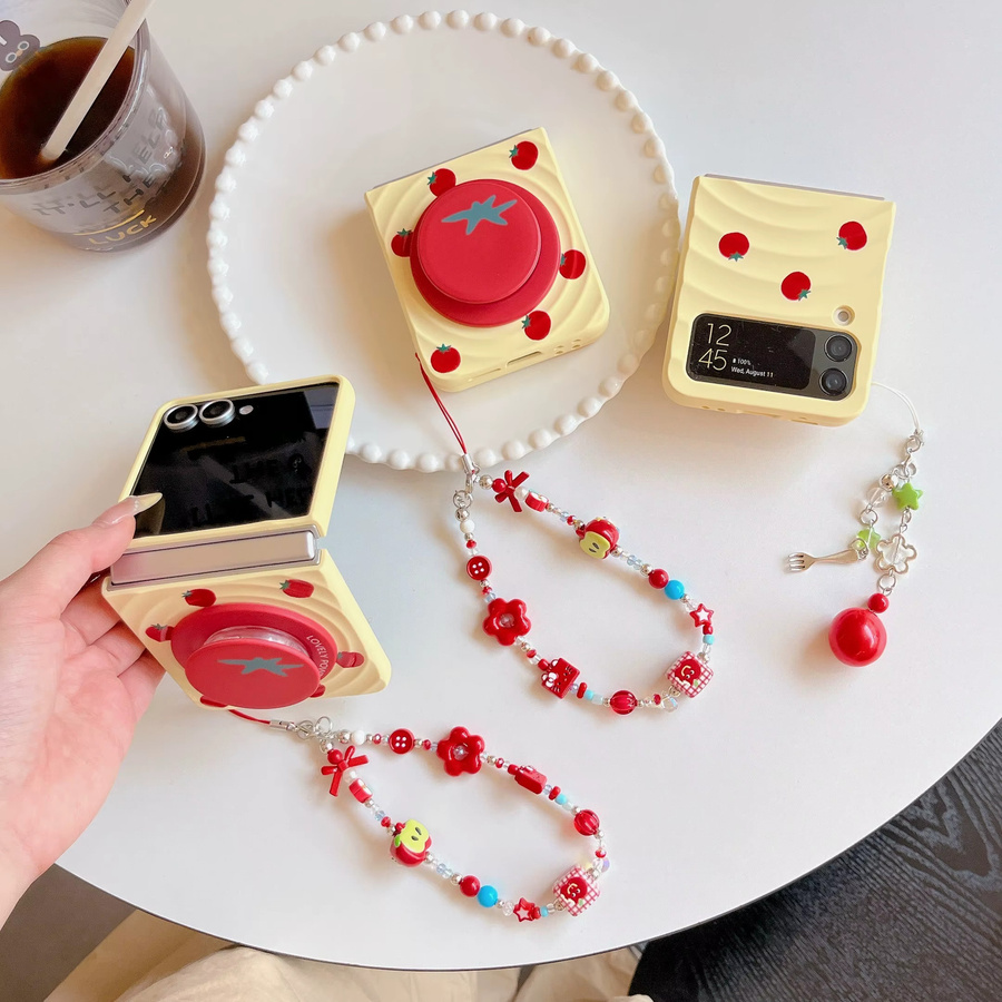Magnetische Schutzhülle mit Tomaten-Design für Samsung Galaxy Z Flip7 Flip6 Flip5 Flip4 Flip3 kompatibel mit MagSafe - Bild 3