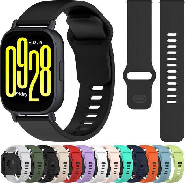 Xiaomi Uhrenarmband Silikon, 22 mm, Schwarz, Redmi Watch 5 Lite, Redmi Watch 5 Active - Bild 1