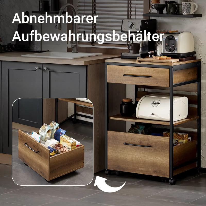 SoBuy Servierwagen FKW118-PF als Küchenwagen und Barwagen in Vintage Braun mit Rollen - Bild 5