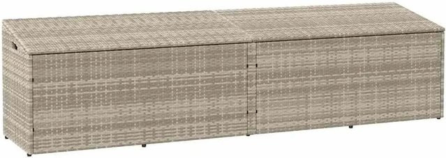 vidaXL Garten-Auflagenbox aus Poly Rattan in Hellgrau, B/T/H: 220 x 50 x 58 cm - Bild 1