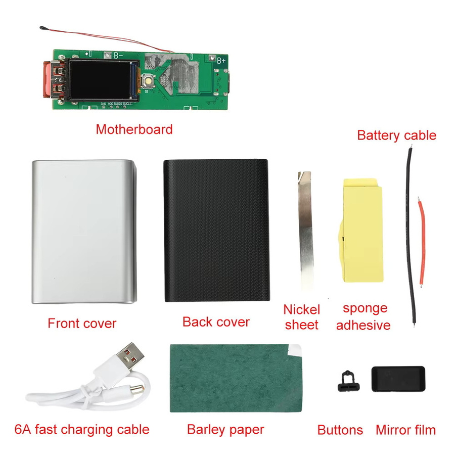 DIY Powerbank-Kit mit 0,96 Zoll TFT Farbdisplay und 22,5W Schnelllademodul für 21700 Batterien - Bild 4