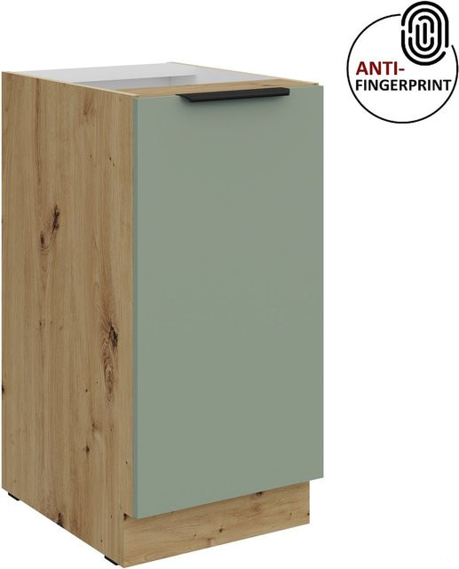 Küchenunterschrank ARIA in Aquamarin matt mit Anti-Fingerprint-Beschichtung und Einlegeboden, Breite: 40 cm - Bild 1