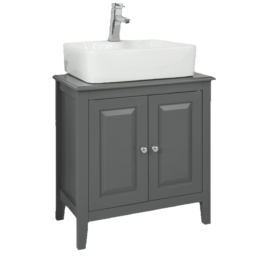 SoBuy Waschbeckenunterschrank FRG202-DG Badschrank in Dunkelgrau B/T/H: 60 x 30 x 62 cm - Bild 5
