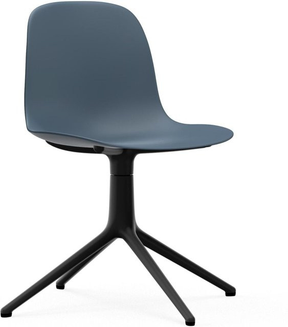 Normann Copenhagen Form Drehstuhl in Blau mit Aluminiumgestell, Breite: 70,5 cm, Tiefe: 70,5 cm, Höhe: 80 cm - Bild 1