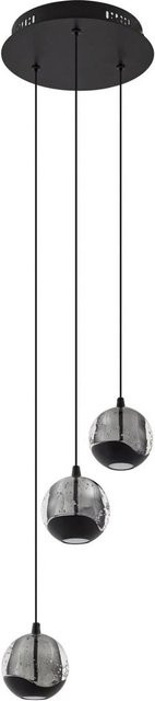 Lucande LED Pendelleuchte Hayley 3-flammig in Transparent und Schwarz aus Glas und Metall für Wohnzimmer und Esszimmer - Bild 1