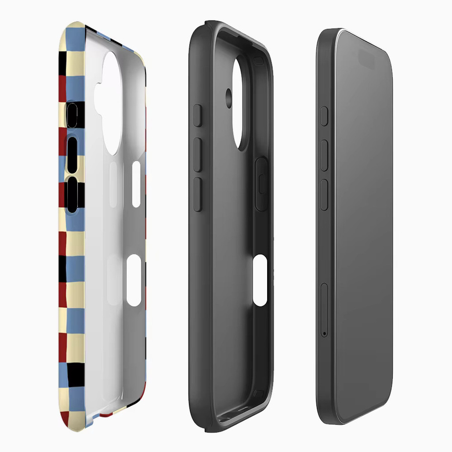 Robuste Retro-Karo Handyhülle mit Magnetfunktion für Apple iPhone 17 16 15 14 13 Pro Max Plus in Multicolour - Bild 2