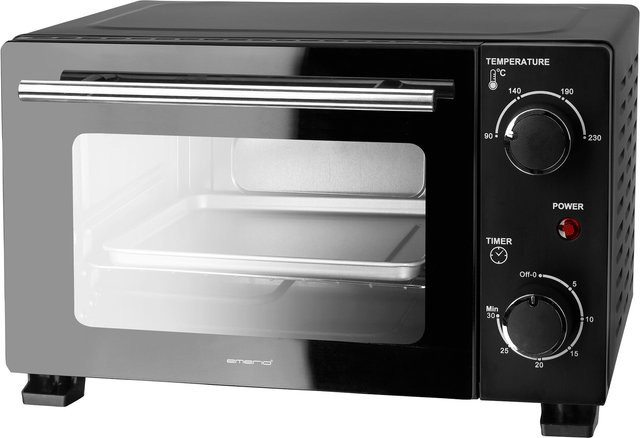 Emerio Mini-Backofen mit Grillfunktion und Timer in Schwarz - Bild 1