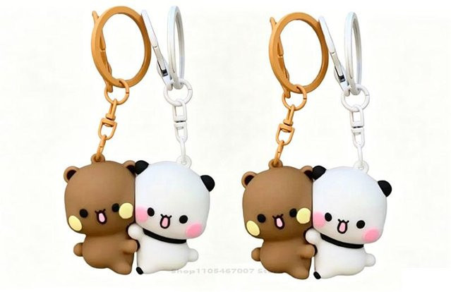Schlüsselanhänger Cartoon Panda Bubu Dudu, brown, Unisex - Bild 1