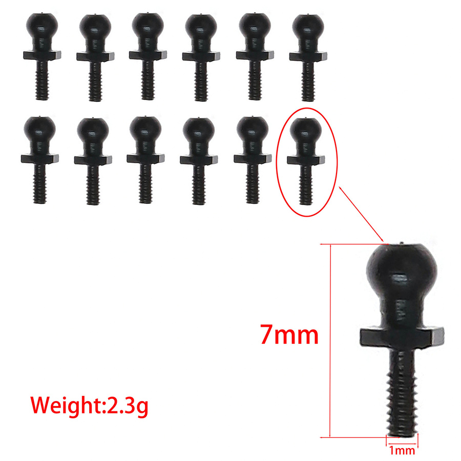 LOSI Upgrade-Teil für Kugelkopfschrauben, 1:24, Metall, Schwarz - Bild 2