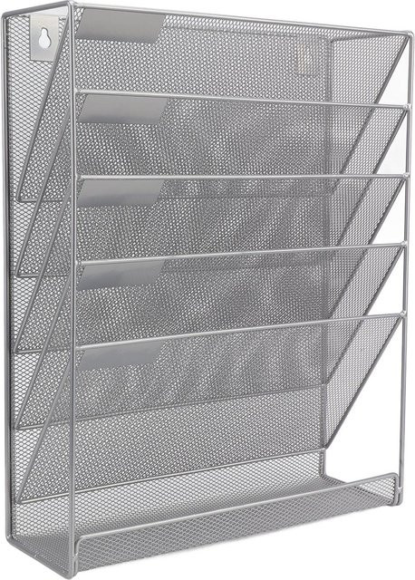 GoolRC 5-stufiger Wand-Aktenorganizer aus Metall mit Haken in Grau - Bild 1