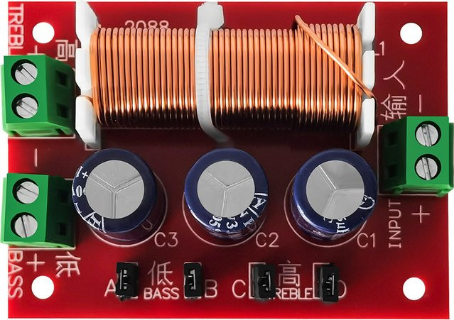 YLY-2088 Lautsprecher-Frequenzteiler 2-Wege-Crossover-Filtermodul 400 W in Rot - Bild 1