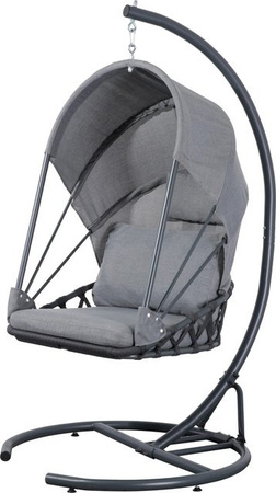 Acamp Hängesessel Moon in Anthrazit mit Standgestell und Kissen B/T/H: 124 x 100 x 185 cm