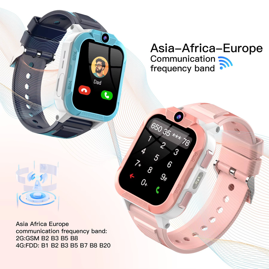 Blackview Kinder-Smartwatch mit 4G, GPS-Ortung, Video-Monitor und SOS-Funktion, wasserdicht, in Schwarz oder Pink - Bild 4