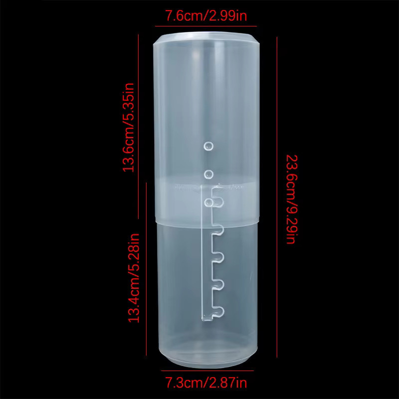 ómW zas Make-up-Pinselhalter aus transparentem PVC, höhenverstellbarer Becher-Organizer mit Deckel - Bild 2
