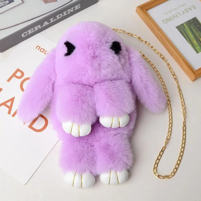 Kidsly Plüschkaninchen Einzelschultertasche, lila, Plüsch / Textil - Bild 1