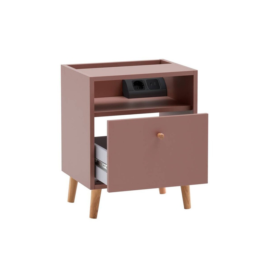 Schildmeyer Nachttisch Bjarne in Mauve aus Eiche Massiv, B/H/T: 40,2 x 50,1 x 32,7 cm - Bild 3