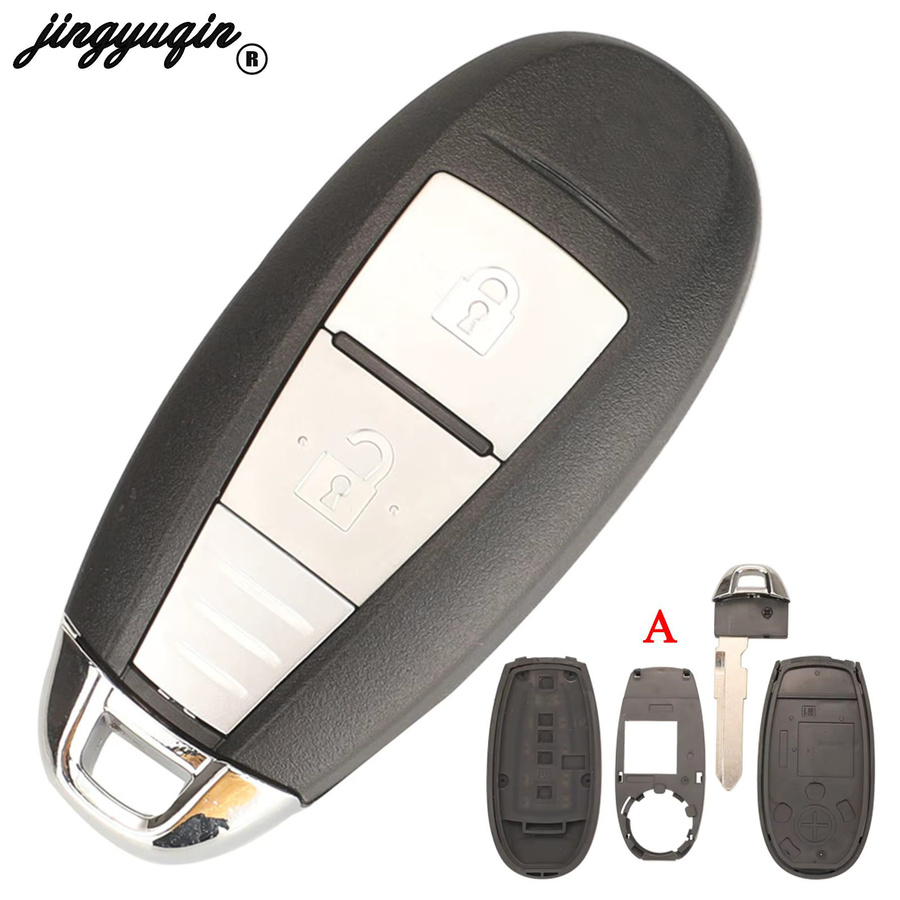 Jingyuqin Ersatzgehäuse für Suzuki Swift SX4 Vitara 2013-2017 Smart Key Fob mit 2 Tasten in Schwarz - Bild 2