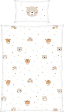 Baby Best Flanell Wende-Bettwäsche aus Baumwolle mit Tiermotiven, B/H: 100 x 135 cm und Kissenbezug B/H: 40 x 60 cm