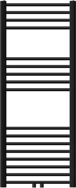 LuxeBath Badheizkörper Sahara Handtuchwärmer aus Stahl, Schwarz matt, B/H: 50 cm x 120 cm, Mittelanschluss, Wandmontage - Bild 2