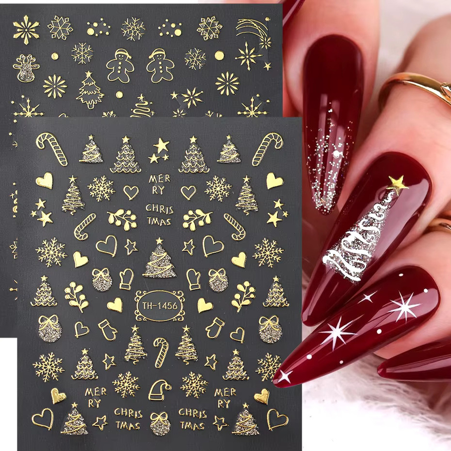 Full Beauty Nail Art Aufkleber, Gold, Glänzend, 2 Stück - Bild 2