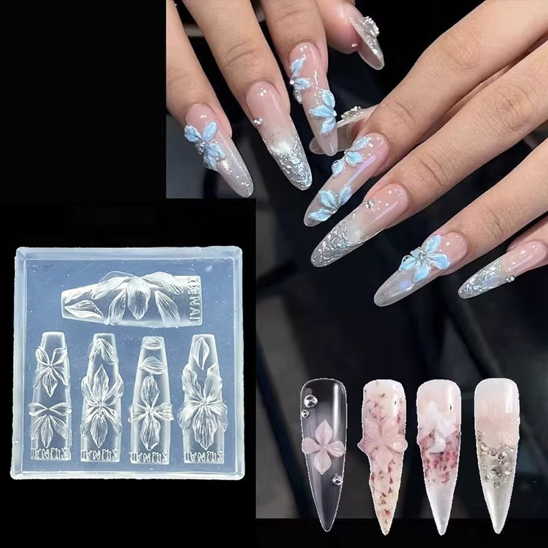 KuZHEN Silikon Nagelformen, 3D Blumen Hibiskus, Nail Art Werkzeuge - Bild 3