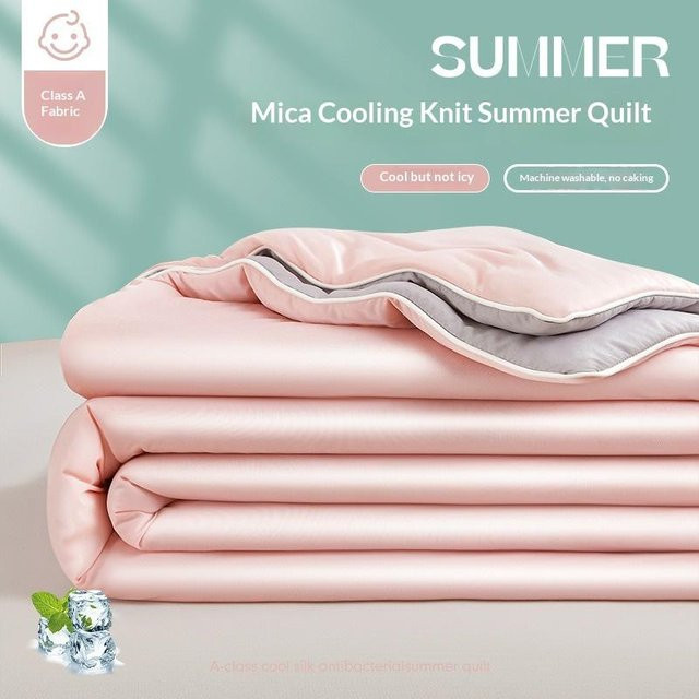 Kühlende Sommerbettdecke aus Eis-Seide von Big C Home Decor in Pink, B/B/H: 180 x 200 cm, maschinenwaschbar - Bild 1
