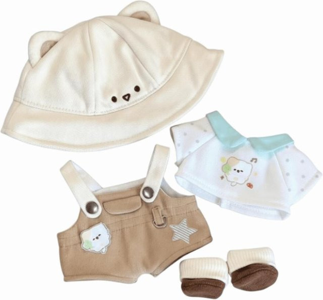 PRELEXT Cartoon-Overalls Katze, Puppenkleidung, 1-teiliges Set, weiß - Bild 1